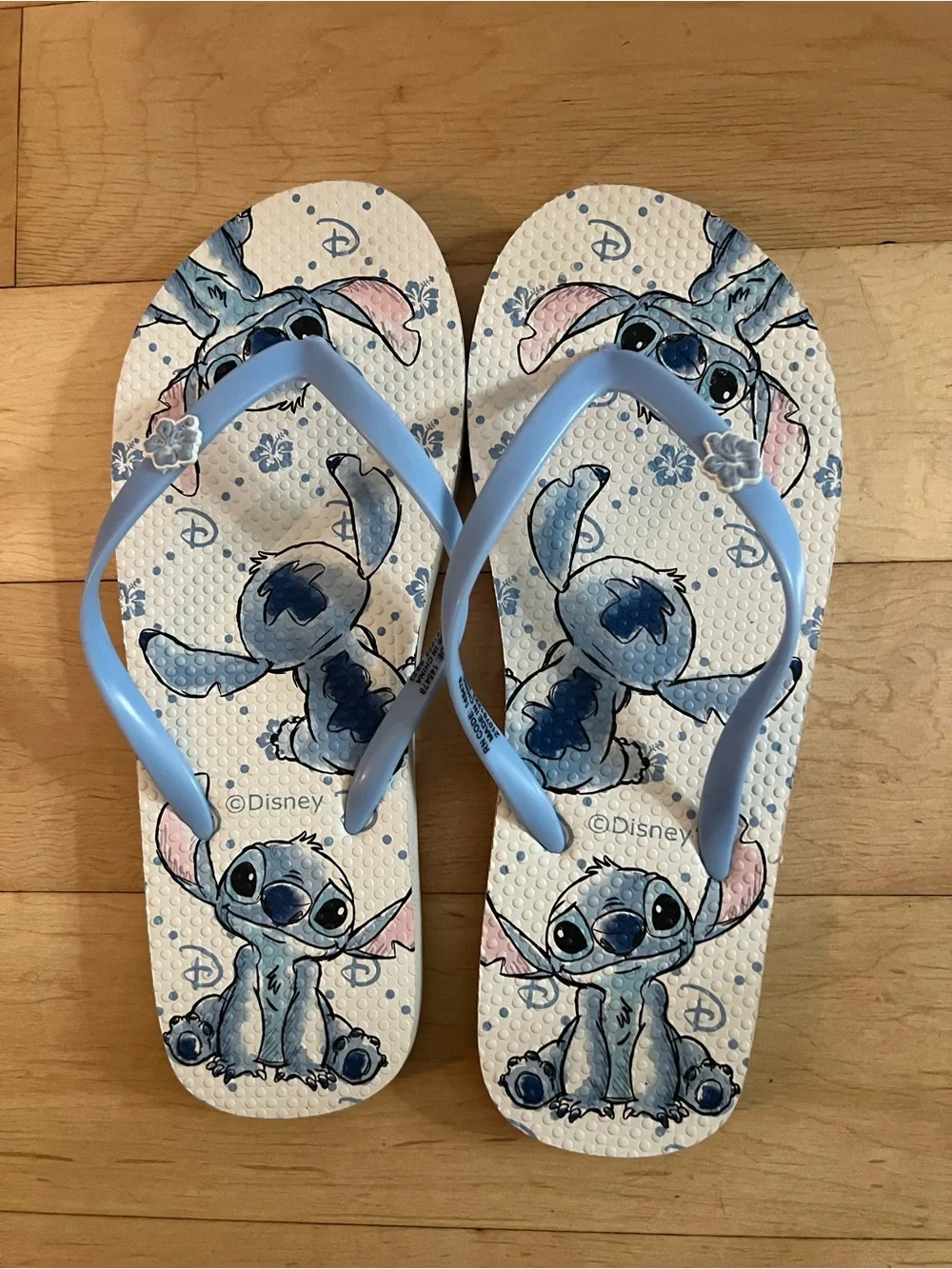 Disney Kids Blue & White Stitch Flip Flop Sandals